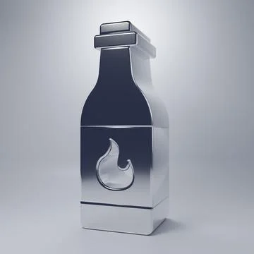 Chrome Tabasco sauce icon isolated on grey background. Chili cayenne spicy .. Stock Illustration