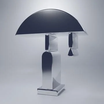 Chrome Table lamp icon isolated on grey background. Minimalism concept. 3D .. Stock Illustration