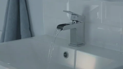 Chrome Tap Bathroom Stock Footage 260327310