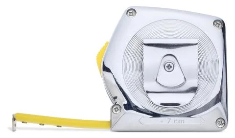 Chrome tape measure  with clipping path Stock Photos
