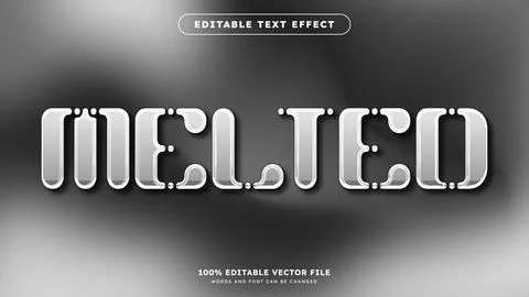 Chrome text effect editable futuristic metallic and shiny text style Stockillustratie