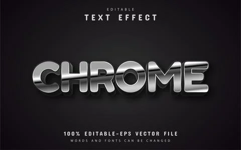 Chrome text effect editable Stock Illustration