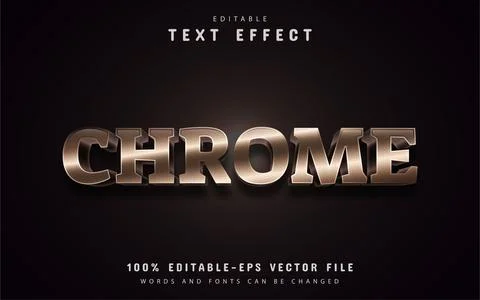 Chrome text effect editable Stock Illustration
