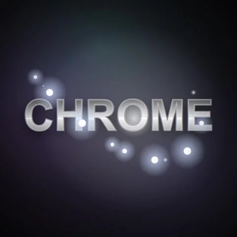 Chrome Text Effect with Glowing Lights and Dark Background - Modern Design Stock Footage 346283600