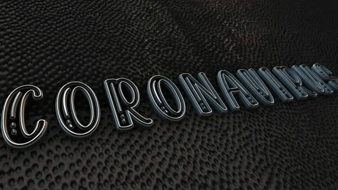 Chrome text word cloud flying CORONA VIRUS Animation Stock Footage 190508552