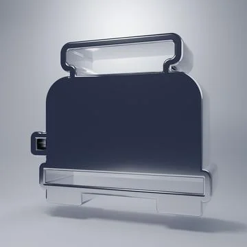 Chrome Toaster icon isolated on grey background. Minimalism concept. 3D ren.. Stock Illustration