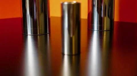 Chrome tubes on a colored background Stock Photos