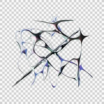 Chrome type in futuristic 3D render with iridescent metallics Stock Illustration