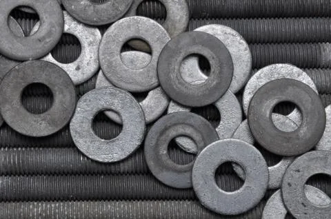 Chrome washers Stock Photos