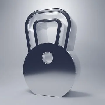 Chrome Weight icon isolated on grey background. Kilogram weight block for w.. Stock Illustration