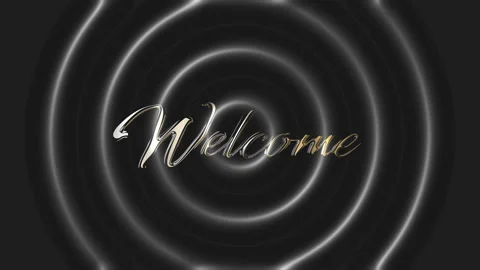 Chrome welcome text animations with trim path effect Stock Footage 341586472