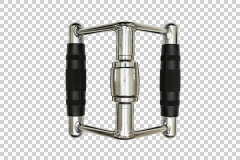 Chrome wrist and forearm exerciser tool isolated on transparent PNG Stock Photos