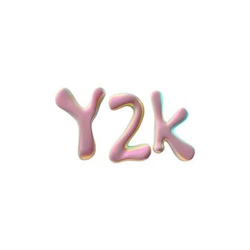 Chrome Y2K font, vector illustration on isolated background. Stock Illustration