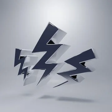 Chrome Zeus icon isolated on grey background. Greek god. God of Lightning. .. Stock Illustration