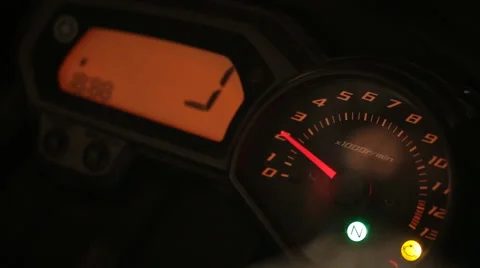 Chromed motorcycle speedometer Stock Footage 57530135