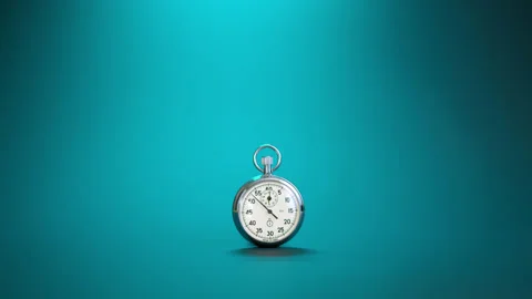 Chromed retro stopwatch counts down time to deadline of business processes Stock Footage 171155214