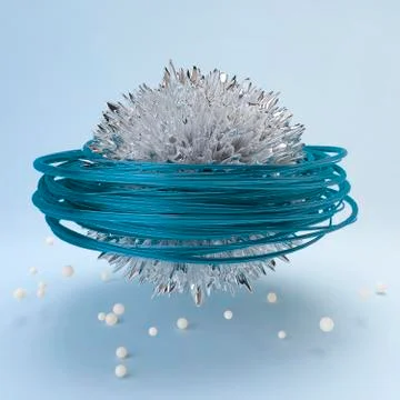 Chroming sphere with random spikes Stock-Illustration