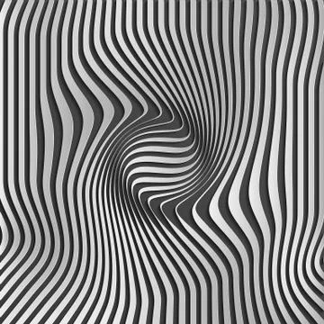 Chromium abstract silver stripe pattern background.Optical illusion, twisted イラスト素材