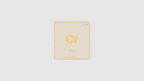 Chromium Cr Periodic Table Element Tile Labeled Animation Video Overlay Alpha 4K Stockbeeldmateriaal 339370942