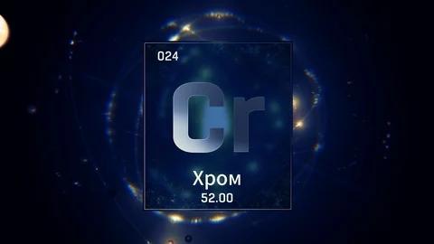 Chromium as Element 24 of the Periodic Table 3D animation on blue background 스톡 동영상 125963454