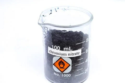 Chromium nitrate, an oxidizing agent 스톡 사진