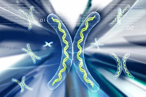 Chromosome in abstract background Stock Illustration