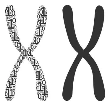 Chromosome Collage of Binary Digits Illustrazione stock