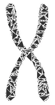 Chromosome Collage of Triangles Stock Illustration