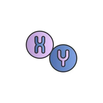 Chromosome color gradient vector icon Stock Illustration
