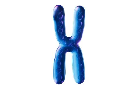 Chromosome with dark neon light effect, 3d rendering. Stock Illustration