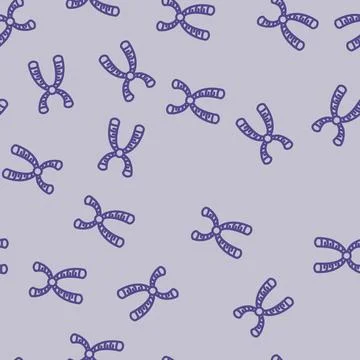 Chromosome genetic engineering line vector seamless pattern Stockillustratie