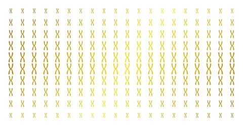 Chromosome Gold Halftone Array Stock Illustration