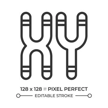 Chromosome pixel perfect simple line icon Stock Illustration