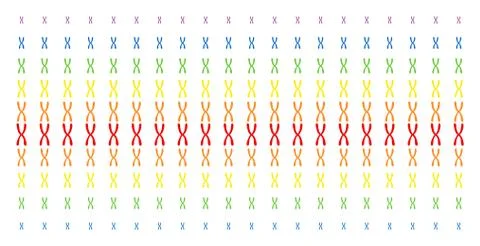 Chromosome Shape Halftone Spectrum Pattern Illustrazione stock