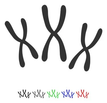 Chromosomes Flat Icon 스톡 일러스트