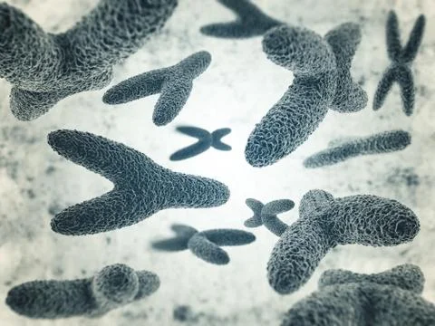 Chromosomes, gene mutation, genetic code. 3D イラスト素材