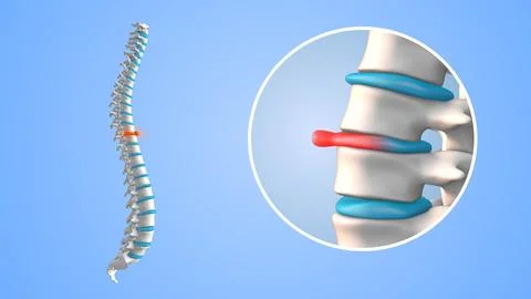 Chronic Back Pain Due to Spinal Disc Bulge Stock-Illustration