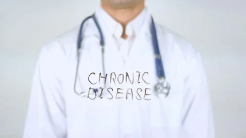 Chronic Disease , Doctor Writing on Glass Stock Footage