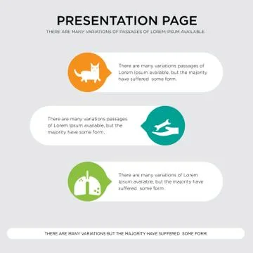 Chronic disease, siamese cat presentation design template in orange, green, y Stock-Illustration