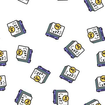 Chronic insomnia vector seamless pattern Stock Illustration