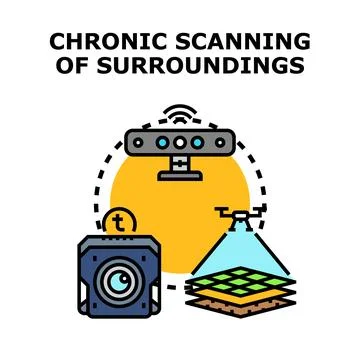 Chronic scanning surrounding environment technology concept Stock Illustration