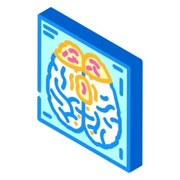 Chronic traumatic encephalopathy isometric icon vector illustration Stock Illustration