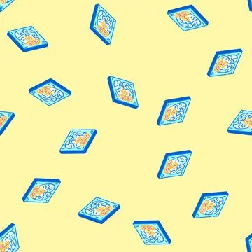 Chronic traumatic encephalopathy isometric icon seamless pattern Stock Illustration