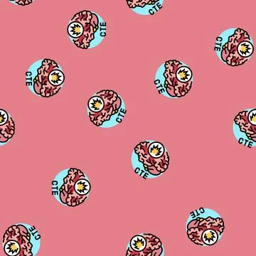 Chronic traumatic encephalopathy vector seamless pattern Stock Illustration