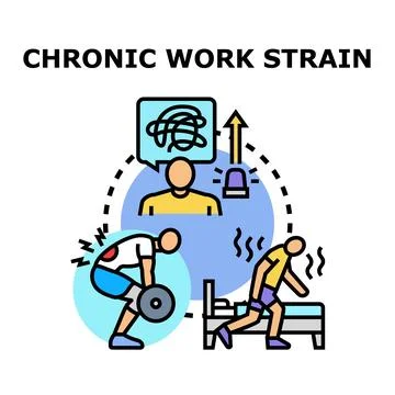 Chronic work strain causing mental, physical, and emotional exhaustion 스톡 일러스트