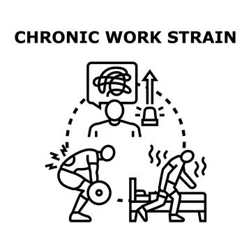 Chronic work strain causing mental, physical, and emotional exhaustion 스톡 일러스트