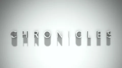 Chronicles 3D title animation with shadows on a white background Stock Footage 297381121