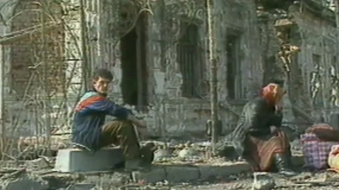 Chronicles of the Chechen war. 1994-1996. City Grozniy. Archival (27) Video stock 235065334