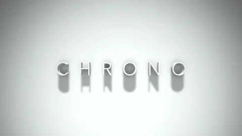Chrono 3D title animation with shadows on a white background Video stock 297381151