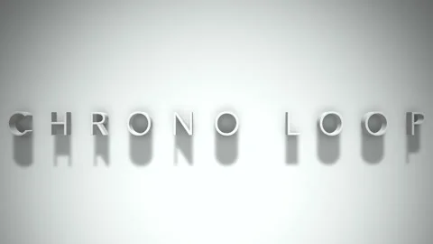 Chrono loop 3D title animation with shadows on a white background Video stock 297384722